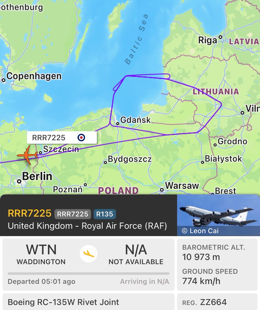 balticjam's tweet photo. RAF Rivet Joint. https://t.co/hb9E1UQ53i