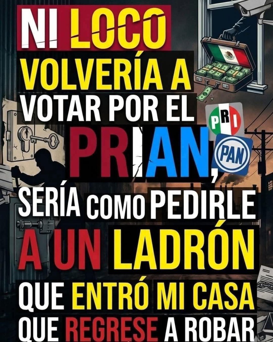 Alberto28029621's tweet photo. @VicenteFoxQue Ni un voto al pri ni al pan #YANO_VOLVERAN https://t.co/xIi5k7pkWt