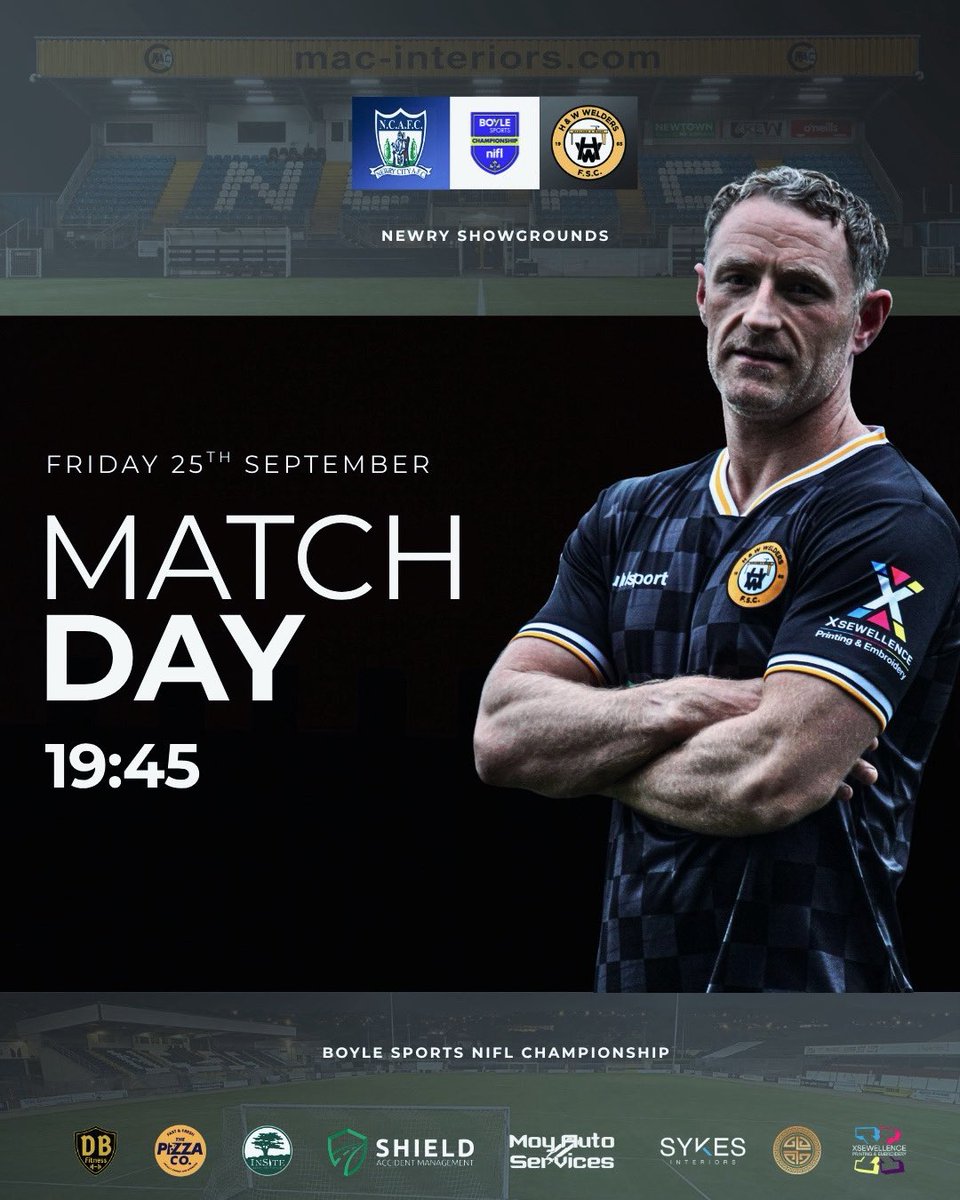 WeldersFC's tweet photo. MATCHDAY 💪

📆Friday 25th September
🆚Newry City AFC
🏟️Newry Showgrounds
⏰7:45pm
🏆Boyle Sports NIFL Championship
🎟️Adults £10 / Concession £7

We hope to see you there supporting the lads 👏

#BOYLESportsChamp https://t.co/a8QRzFEmEy