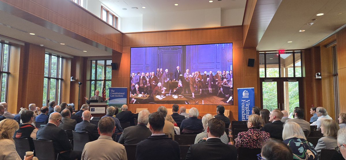 DanAlban's tweet photo. Honored to be on CLE panel today, "#Virginia: Ground Zero for #CivilRights Litigation —Then & Now" @ VA 250 @VALawFoundation conf @MountVernon by #ConstitutionalLaw Inst.
I'm speaking on current @IJ #litigation challenging (1) #forfeiture under #ExcessiveFines Clause & (2) mass #surveillance via ALPRs in Norfolk, VA under #FourthAmendment.