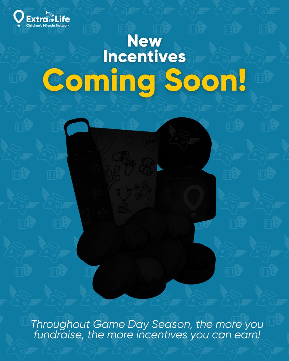 ExtraLife4Kids's tweet photo. Something is loading for Game Day Season...👀🎮
New incentives are coming for Extra Lifers this year. Think you can guess what’s hiding behind the silhouettes?
Full reveal: 9/29⭐ https://t.co/2bpGXFRmbo