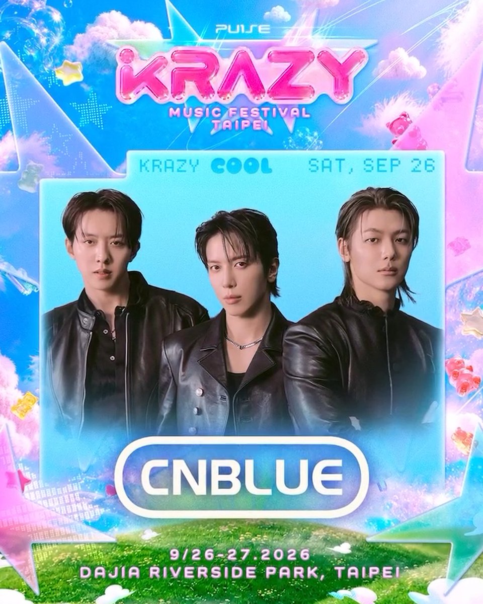 CNBLUE_UN_Spt's tweet photo. [2026 CNBLUE - KRAZY Music Festival Taipei]

Today’s hashtag:

#CNBLUE #씨엔블루 #KRAZY #KRAZYMusicFestival #KRAZYTaipei
From CNBLUE UN Support https://t.co/jHEPO49nPS