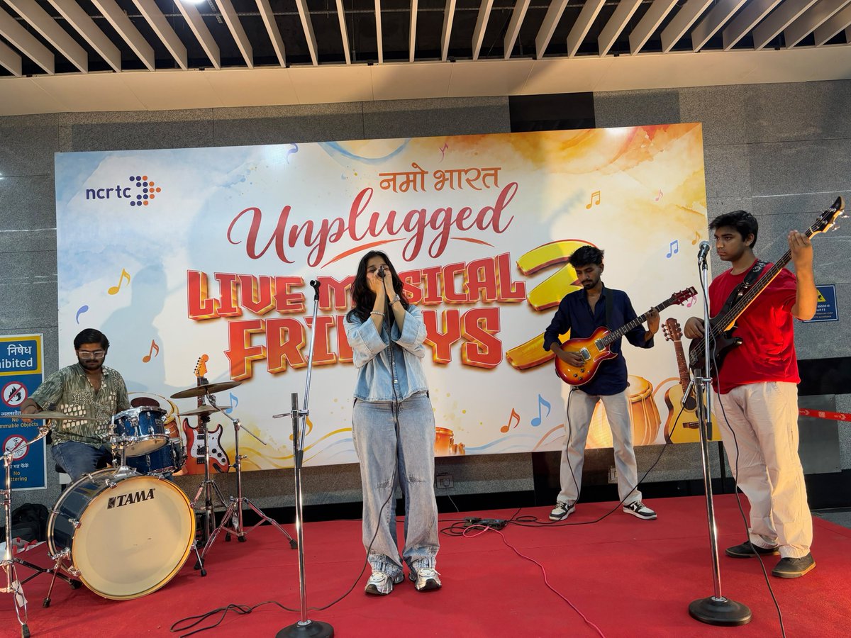 NamoBharatDelMT's tweet photo. Another Friday, another evening of music!
Thank you to everyone who joined us and brought such wonderful energy to #NamoBharatUnplugged: #LiveMusicalFridays. Here’s to more music, more memories and more Fridays!
#NamoBharat #NCRTC #DB https://t.co/iRu2AnA7wk