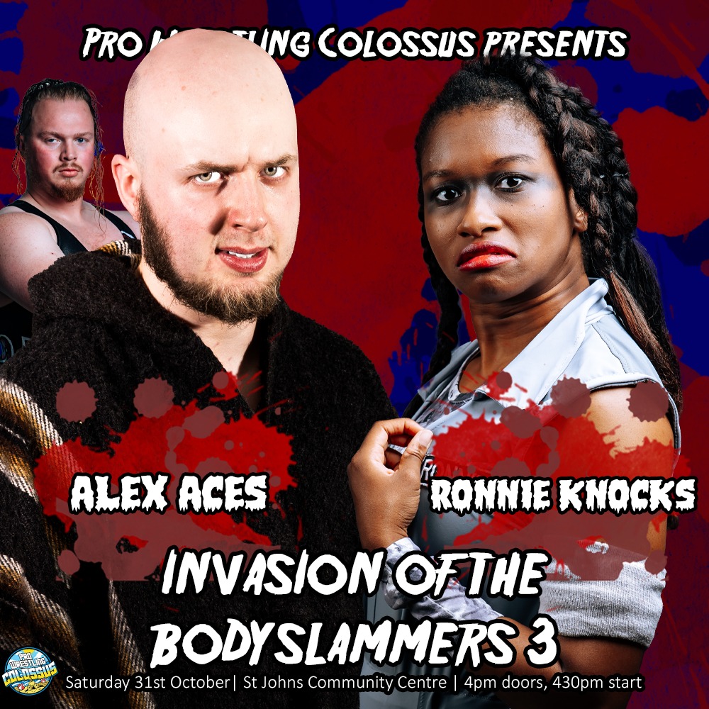 PWCOLOSSUS's tweet photo. Saturday October 31st 🎃

Representing @ImDFrancisco's Next Level; Alex Aces w/ Kris Oak vs. @RonnieKnocks 

https://t.co/qx4BbeYOG3 https://t.co/LkW2oSVz9I