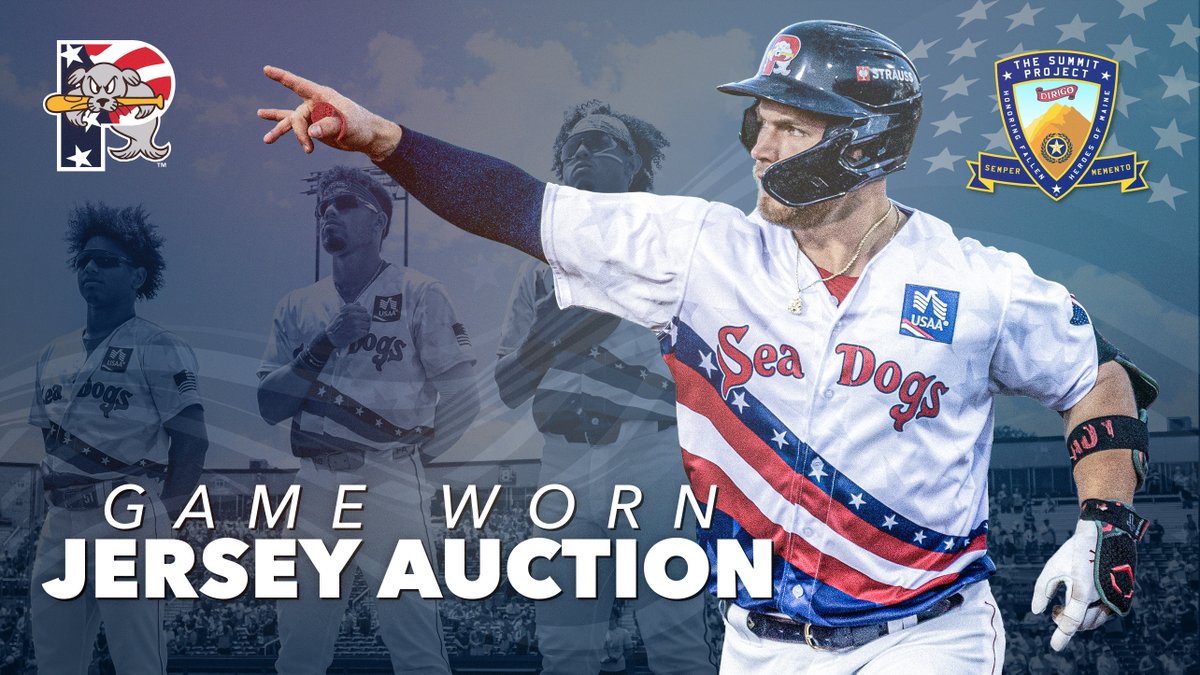 PortlandSeaDogs's tweet photo. Game-worn &amp; autographed Patriotic Sea Dogs jerseys are now up for auction to benefit The Summit Project.
https://t.co/fcUuGOQbDP https://t.co/X8mYRjCzys