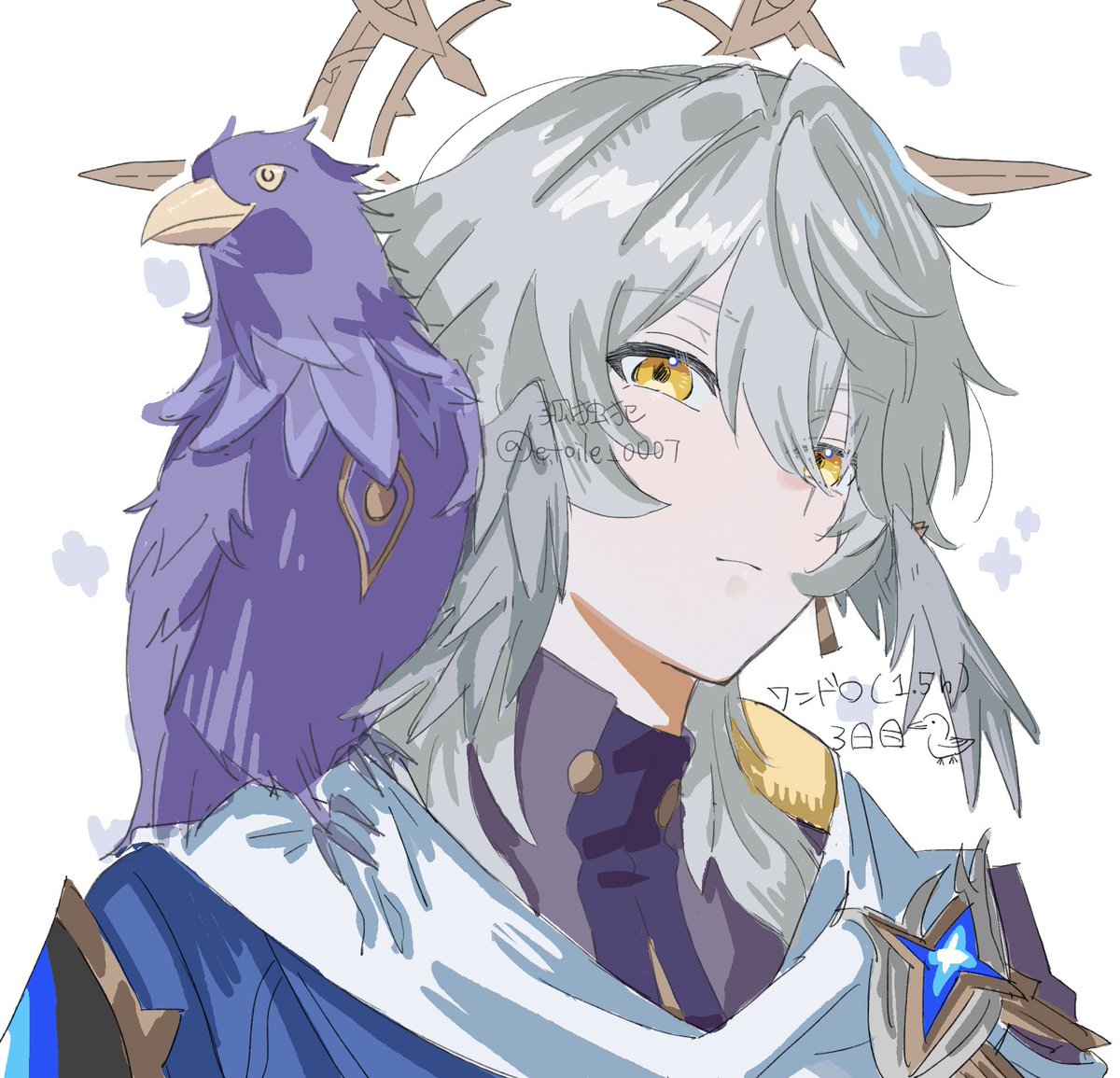 etoile_0007's tweet photo. ワンドロ3日目🪽🐦‍⬛ https://t.co/kD5IS0HtkI