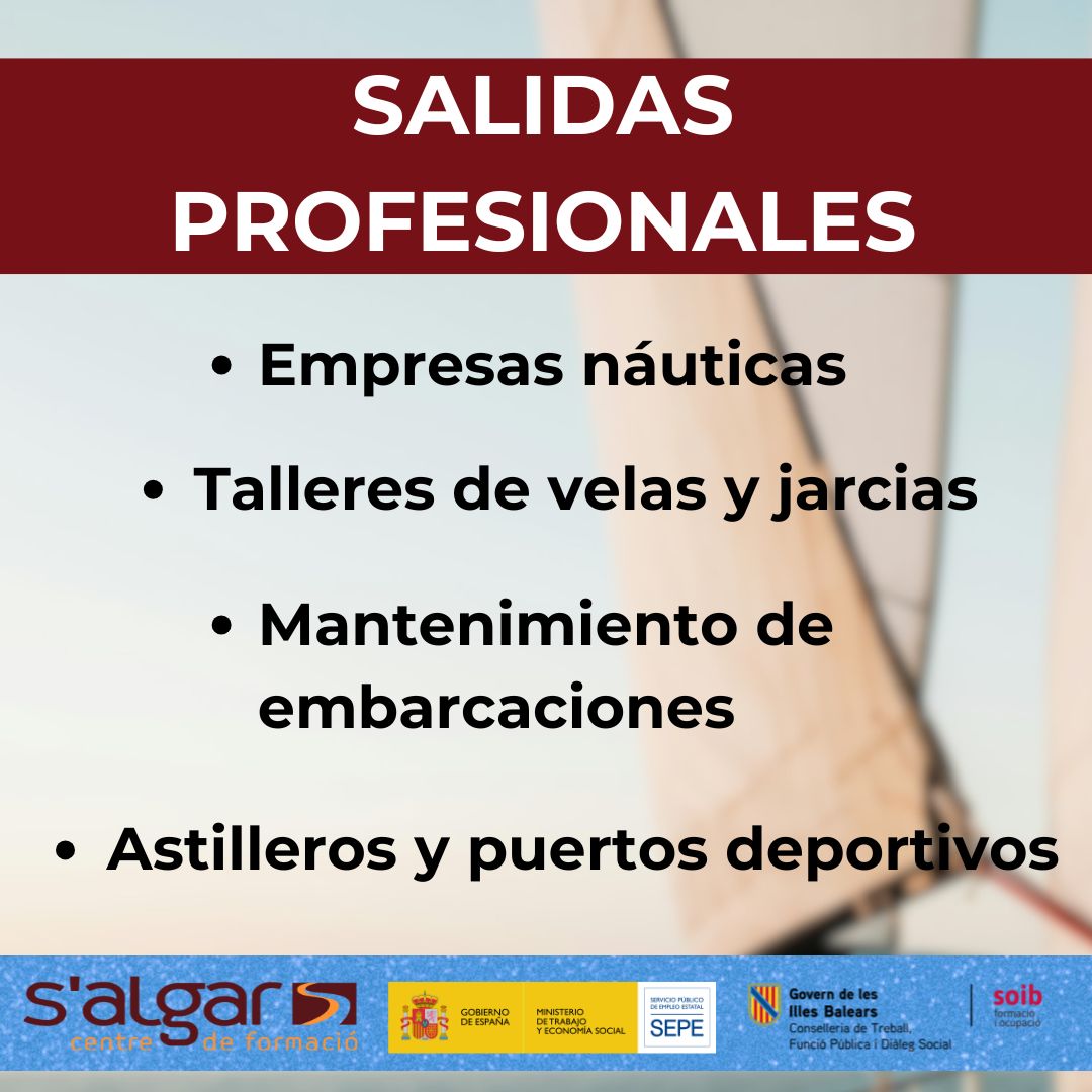 salgarformacio's tweet photo. ¡Plazas abiertas! Formación Dual en jarcias y velas
@salgarformacio abre inscripciones para una formación especializada dentro del sector náutico, con la financiación @soibgoib #SEPE
📍Palma
📆Inicio: 15 octubre
☎️Llámanos 971 82 58 94
Clica https://t.co/2KARNTWC6S https://t.co/rmx4byvtuh