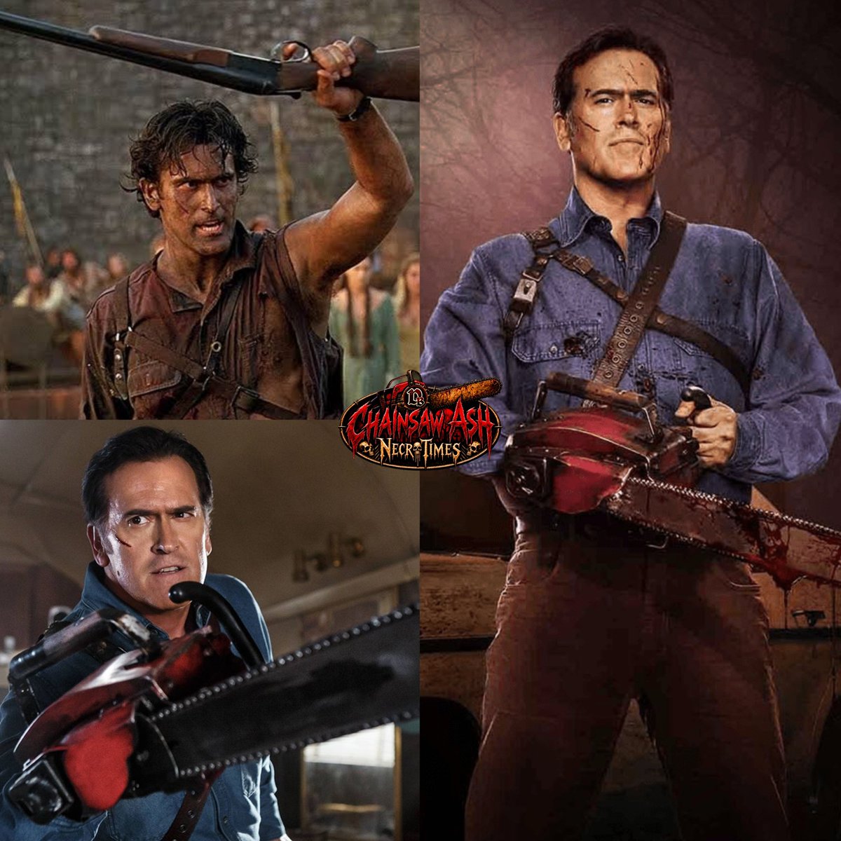 AshySlasheeDB's tweet photo. The three most powerful weapons in horror, nay, cinema. 

The Boomstick. The Chainsaw. The Chin. https://t.co/d0eYD0iR3J