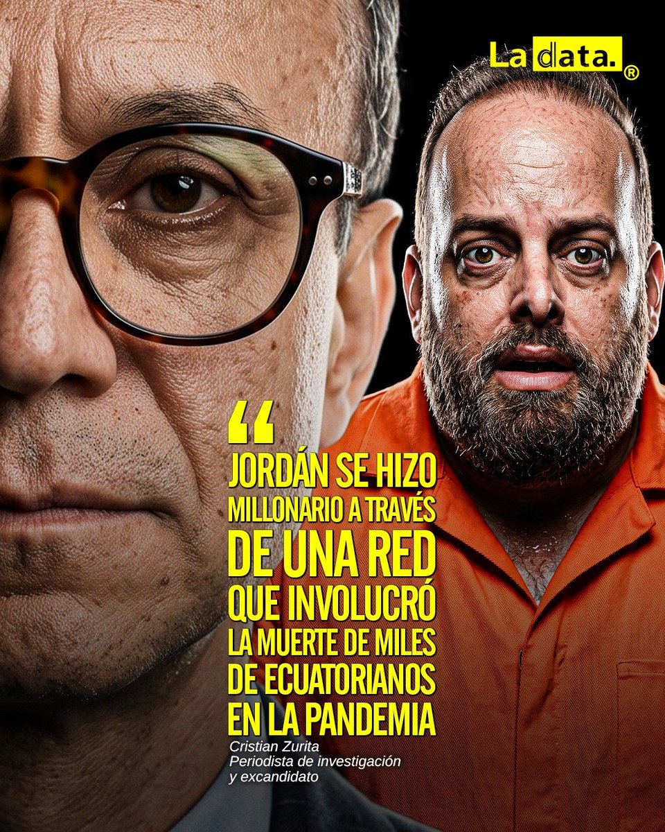 ladataec's tweet photo. #Tendencia “Jordán se hizo millonario a través de una red que involucró la muert3 de miles de ecuatorianos en la pandemia”

El periodista de investigación y excandidato presidencial Cristian Zurita acusó frontalmente a Javier Jordán por su implicación en las tramas de corrupción del sistema de salud durante la emergencia sanitaria del COVID-19, remarcando que los procesos en su contra "no son cosas menores". Zurita subrayó que Jordán construyó un imperio económico mediante una red corporativa ilícita que lucró a costa de la vida de miles de ciudadanos durante la pandemia. Además de este desfalco, recordó las cuentas pendientes por la infiltración del cr1men organizado en el caso Metástasis y su rol en el magnicid1o de Fernando Villavicencio, causas por las que Zurita enfatizó que aspira a que reciba una condena no menor a los 28 o 30 años de prisión.

@ladataec👈

#ladata #TendenciaPolítica #JavierJordan #Justicia