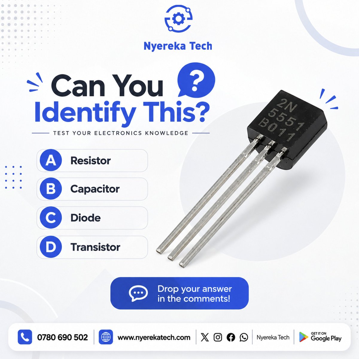 nyerekatech's tweet photo. Let's see how smart you are. which question can you answer correctly? Let us know in comments.
#Tech_skills #electronic #arduino https://t.co/mnzWJQ2RIC