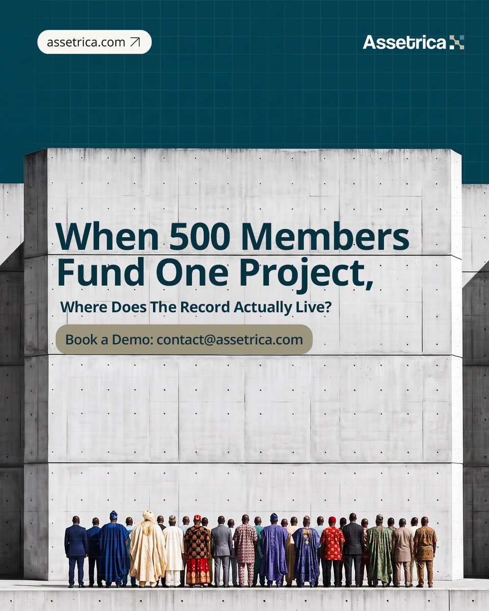 Assetrica's tweet photo. When 500 Members Fund One Project, Where Does The Record Actually Live?

Read about it here: https://t.co/syMEF2rRnZ https://t.co/3X4Qh761jK