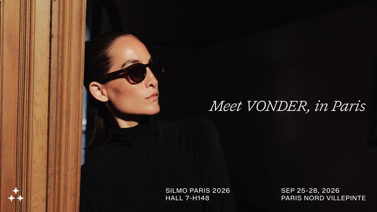 heyVONDER's tweet photo. Meet VONDER, in Paris.  

This week we're at SILMO Paris, and VONDER is a 2026 SILMO d'Or nominee for Smart Eyewear. If you're in Paris, come try the frames on and meet the founders.  

Hall 7, H148 · Sept 25–28 
Paris Nord Villepinte  

Learn more at https://t.co/J19vbskmpg  

#VONDER #SILMO2026 #MadeForYourMind