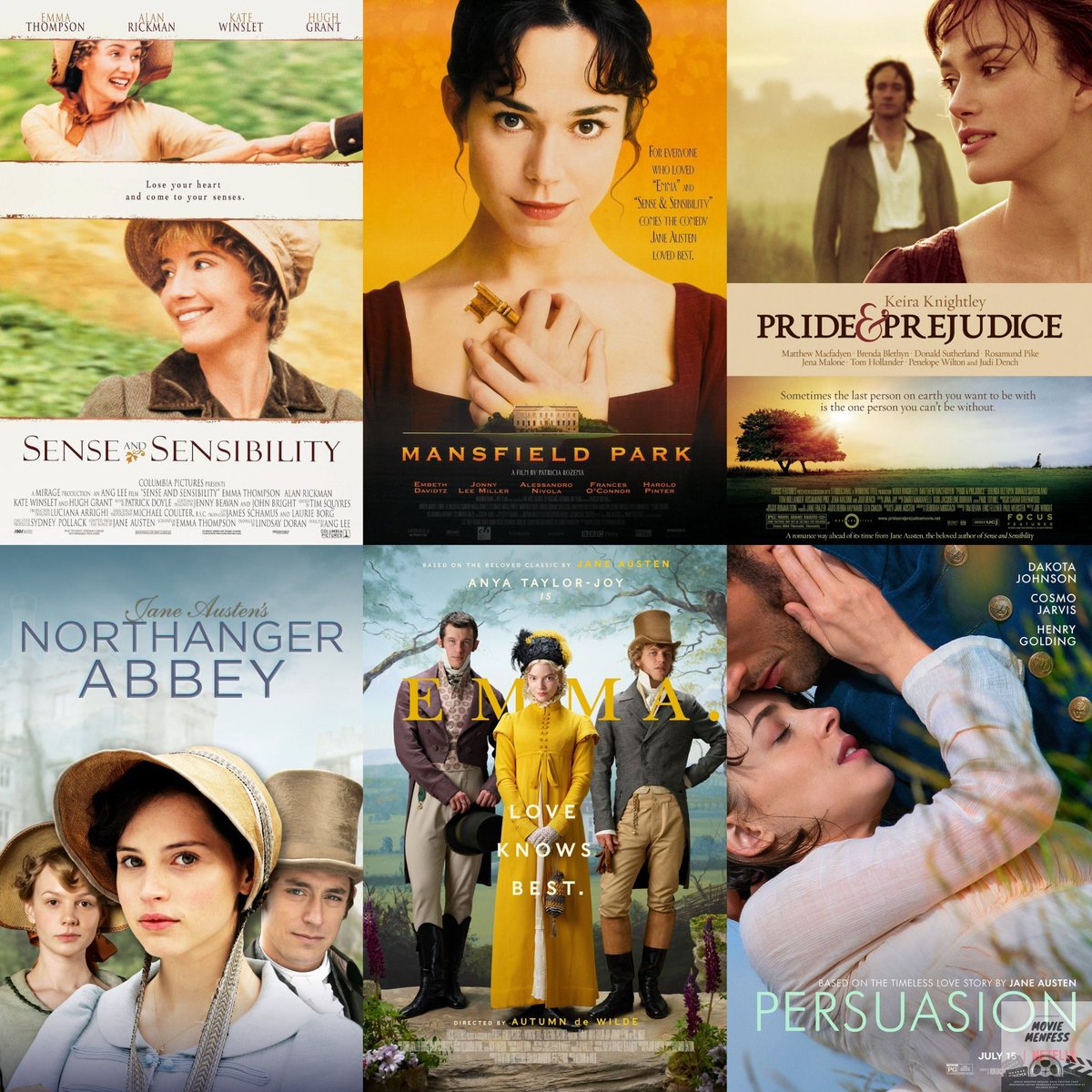 moviemnfs's tweet photo. Mvs adaptasi novel Jane Austen favorit kalian apa gaes? 🥹 https://t.co/lvJpnurP0T