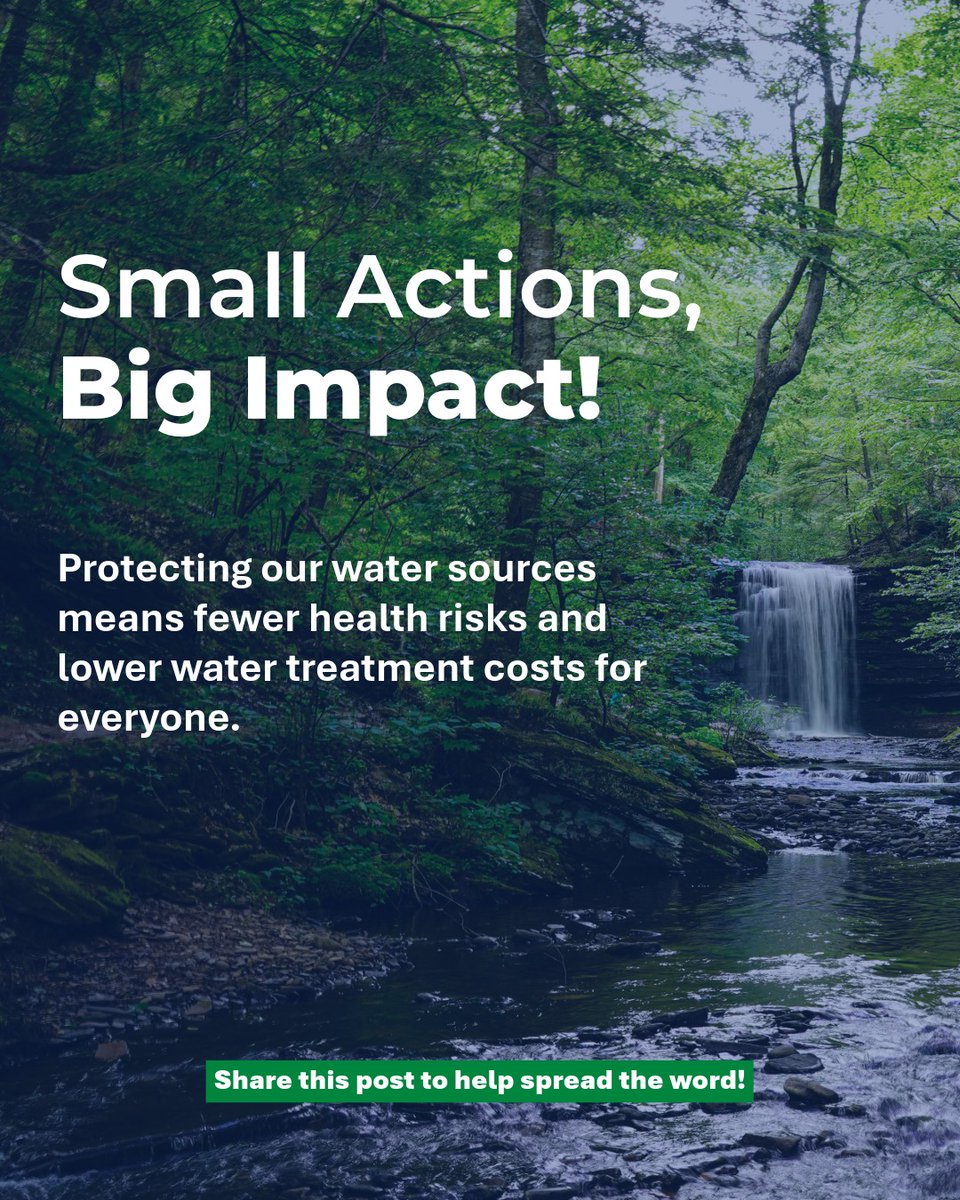 PennsylvaniaDEP's tweet photo. Weโre mid-way through #SourceWaterProtectionWeek! ๐ง๐ฑ
Clean drinking water starts long before it reaches your tap. Simple, everyday habits around your home go a long way in keeping our local rivers, streams, and groundwater clean.
Swipe through to check out 6 quick tips you can try today to help protect our water supply! โก๏ธ
#SourceWaterProtectionWeek #CleanWater #PADEP #WaterQuality