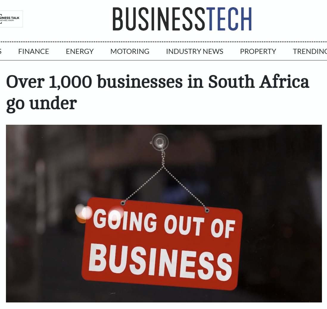 InfilExfil's tweet photo. The South African Government's empowering programs aren't boding well for the country.

A further 114 insolvencies have been recorded in August, taking the total to 1010 this year. https://t.co/XY3uoPe3Fa