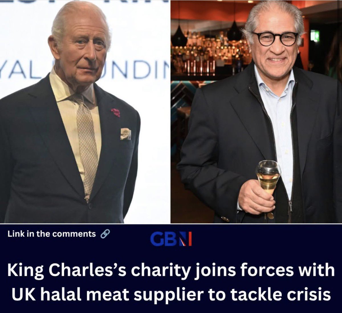 BGatesIsaPyscho's tweet photo. ๐จ๐ฌ๐ง Traitor to the Realm & Traitor to his Faith - King Charles has his Charity join forces with the largest UK & European Supplier of Halal Meat - to help support Mental Health inโฆ..Pakistan. https://t.co/QCDsdGuStt