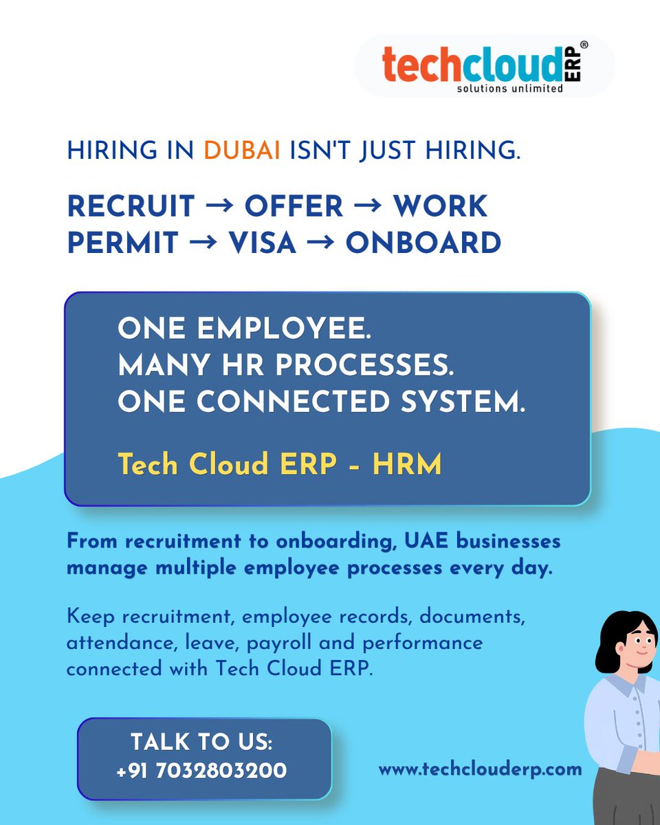 TechCloudERP's tweet photo. Get a FREE demo now!
📞 Call Us: +91 7032803200

#techclouderp #bestERP #No1ERP #CloudAccess #AccessAnywhere 
#erp #BestERPInIndia #BestCloudERPInIndia #BestERPInHyderabad #UAEHR #DubaiHR #HRMS #HRSoftware #HRManagement #DubaiBusiness #UAEBusiness https://t.co/cVKiI7hAyz