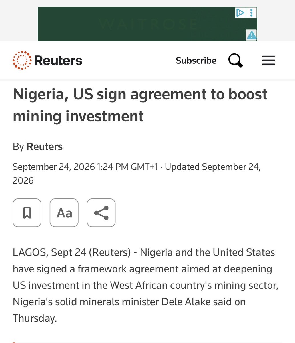 leaders_repent's tweet photo. Too many Nigerians still look to Western governments to rescue us from corrupt and ineffective leadership. Foreign governments pursue their own interests. Our freedom cannot depend on their goodwill.

The reported Nigeria–US minerals agreement demands public scrutiny. What are its terms? Who benefits? What safeguards protect Nigerian ownership, local jobs and revenue? President Tinubu’s government owes Nigerians clear answers, especially when so many communities remain exposed to deadly violence, including attacks on Christians and their churches.

We must also question whether foreign support for any Nigerian leader could come at the expense of accountability. That is a concern to investigate, not an allegation to treat as proven.

As Hosea 4:6 (KJV) says: “My people are destroyed for lack of knowledge: because thou hast rejected knowledge, I will also reject thee, that thou shalt be no priest to me: seeing thou hast forgotten the law of thy God, I will also forget thy children.”

Nigerians need the facts, the full agreement and leaders who answer to the people.