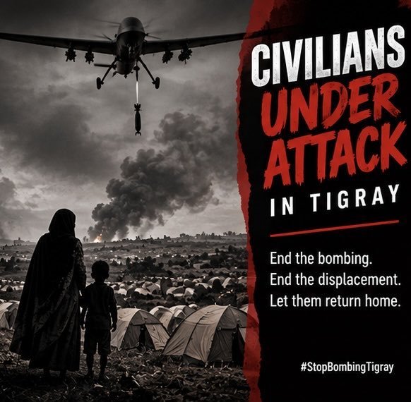 GtRozina's tweet photo. Reports of drone strikes in #Tigray are putting displaced civilians at risk. IDP camps and humanitarian operations must be protected. 

⚠️The world must pay attention.

 @UN @POTUS @EUinEthiopia  
#StopBombingTigray  
 #HumanRights @USUN https://t.co/MTKVxi8x0R