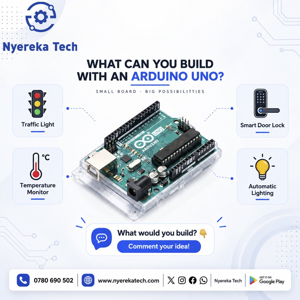 nyerekatech's tweet photo. Let's see how smart you are. which question can you answer correctly? Let us know in comments.
#Tech_skills #electronic #arduino https://t.co/mnzWJQ2RIC