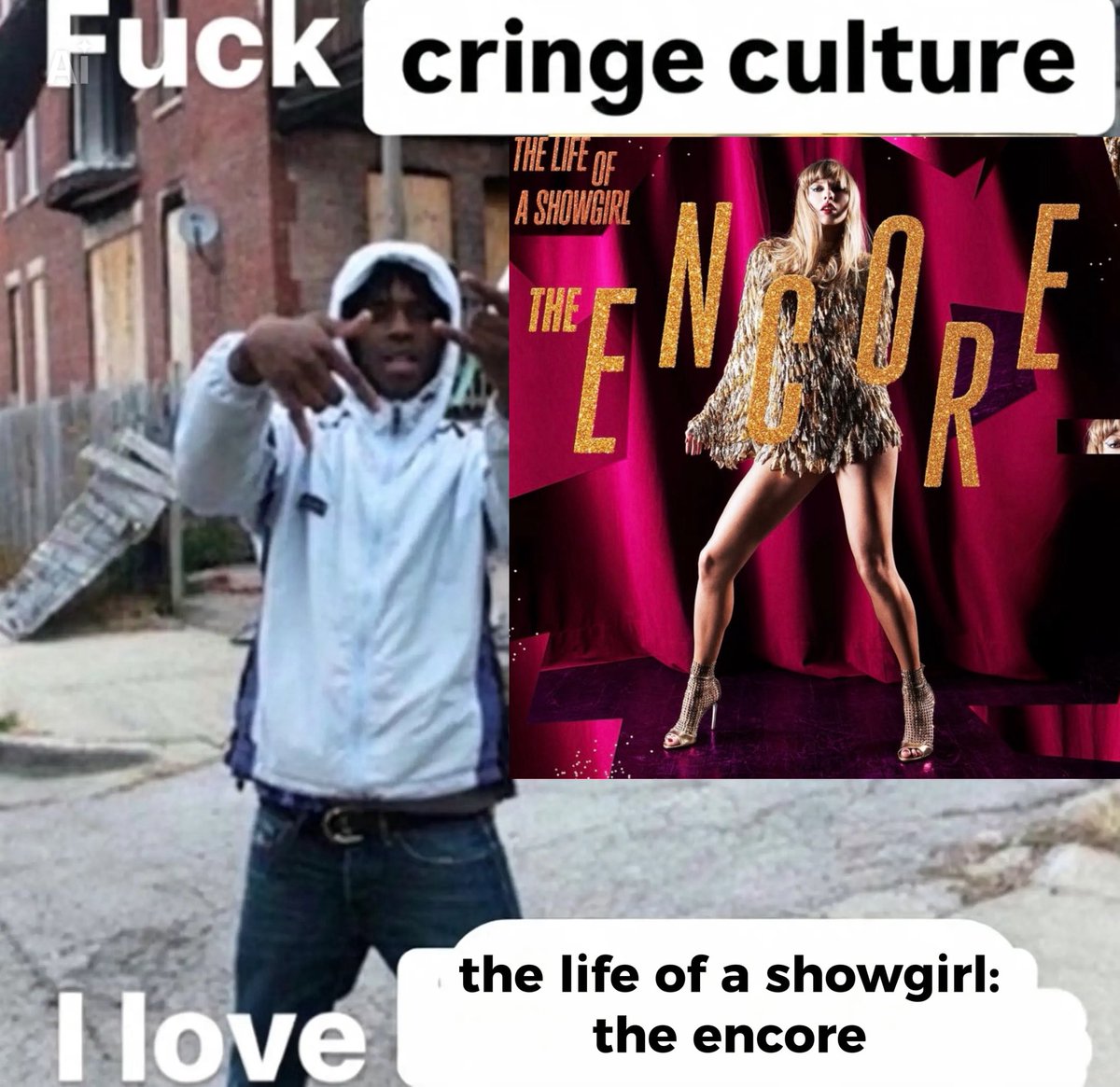 tsvaults's tweet photo. fuck cringe culture i love the life of a showgirl: the encore https://t.co/whxAzldBHL