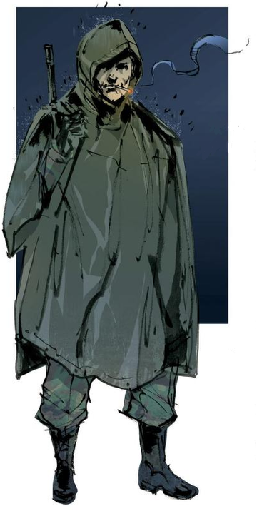 ShinkawaArt's tweet photo. Camp Omega Marines soldier with a raincoat, for Metal Gear Solid V: Ground Zeroes (2014). https://t.co/B5JFnMYDXF