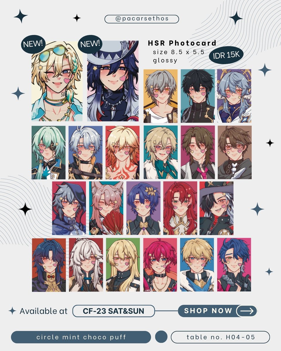 pacarsethos's tweet photo. [💖🔁 are very appreciated]
erilyn’s #cf23 merch PO OPEN!

🍰 pick-up both days &amp; mail order
🍰 table no. H04-05
🍰 genshin impact, honkai star rail (hsr), ateez

📆 po deadline: 5 oct 2026
🔗 order form https://t.co/WNXi2QYxGL

#comifuro23 #comifuro23catalogue https://t.co/RPJ0xrkSYo