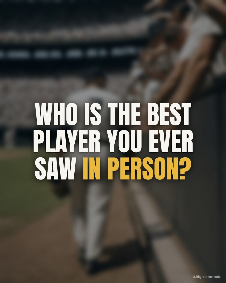 BBGreatMoments's tweet photo. Everybody's answer here is partly about the player and partly about who was sitting next to them.

Mine is Griffey. On a broadcast that swing looked easy and a little lazy. From a seat down the right field line it looked like he had been given extra time that nobody else on the field received.

The thing television cannot give you is defense, the way a great center fielder is already moving before contact, and the way an infield quietly changes shape between pitches.

Cameras point at the pitcher and all of that disappears. So give me the name, and the ballpark, and the year. What did he do that day while you were sitting there?