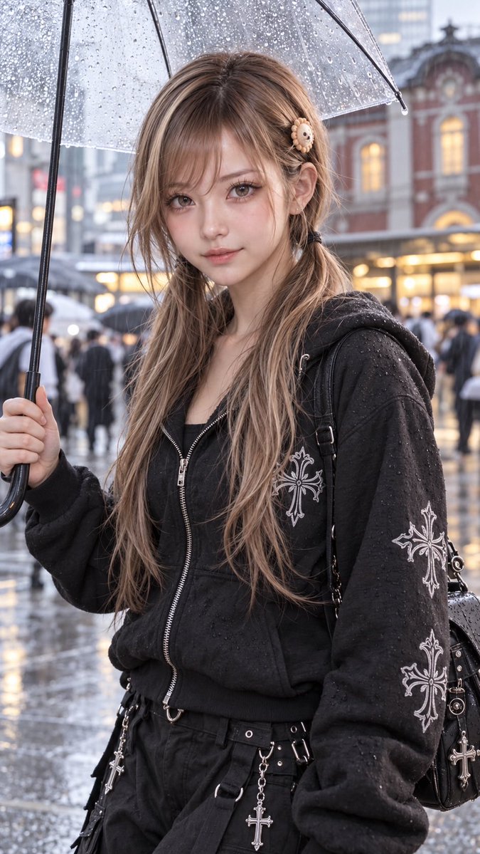 renapi430's tweet photo. おはようございます☔️

今日はお気に入りの黒コーデで出勤です。
雨で少し肌寒いけれど、好きな服を着ると気分が上がりますね🖤

足元に気をつけて、行ってきます。

#れなぴ #AI美女 #トリマー https://t.co/0c1g76eoKP
