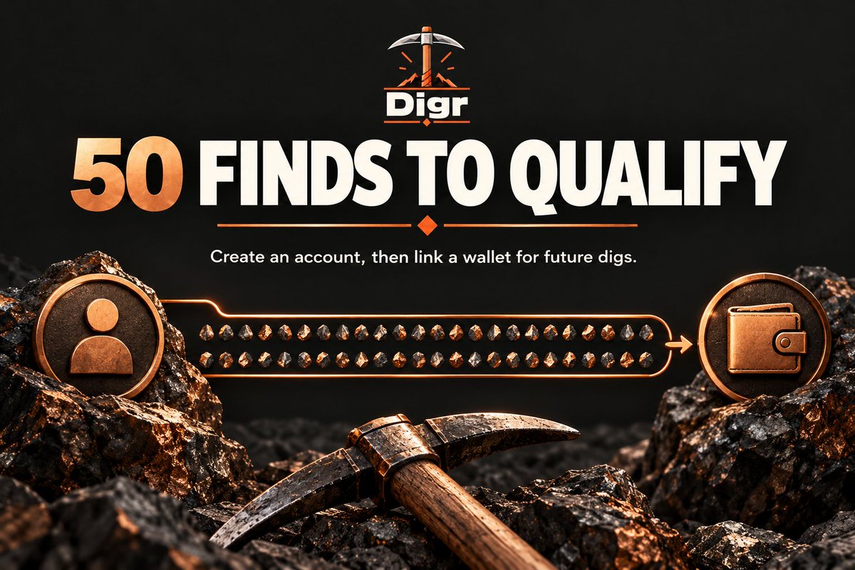 DigrRh's tweet photo. Create a free account, reach 50 finds and link a wallet to start eligible digs. Claiming later needs a $DIGR hold, burn and gas. $Digr

0xE93eeb6c04B05Cc9752b0c2a7DA9c2b1A5e20E3a
https://t.co/mrGL0lETi5 https://t.co/cdNXuIEFQx