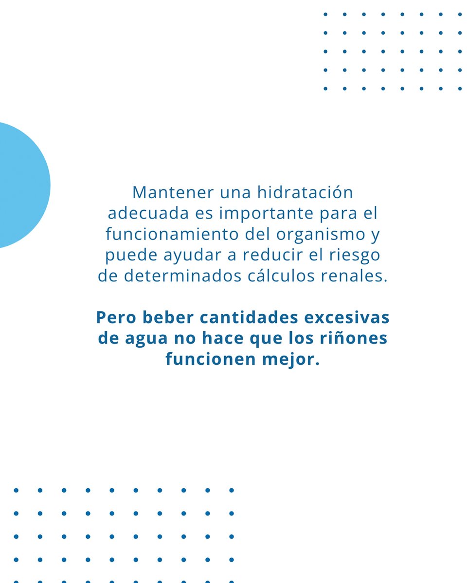 urologiansr's tweet photo. ¿Beber mucha agua es bueno para los riñones?

Mantener una hidratación adecuada es importante  y ayuda a reducir el riesgo de determinados cálculos renales.
Beber cantidades excesivas no hace que los riñones funcionen mejor.

La clave es en mantener una hidratación adecuada. https://t.co/iri5GxB8nu