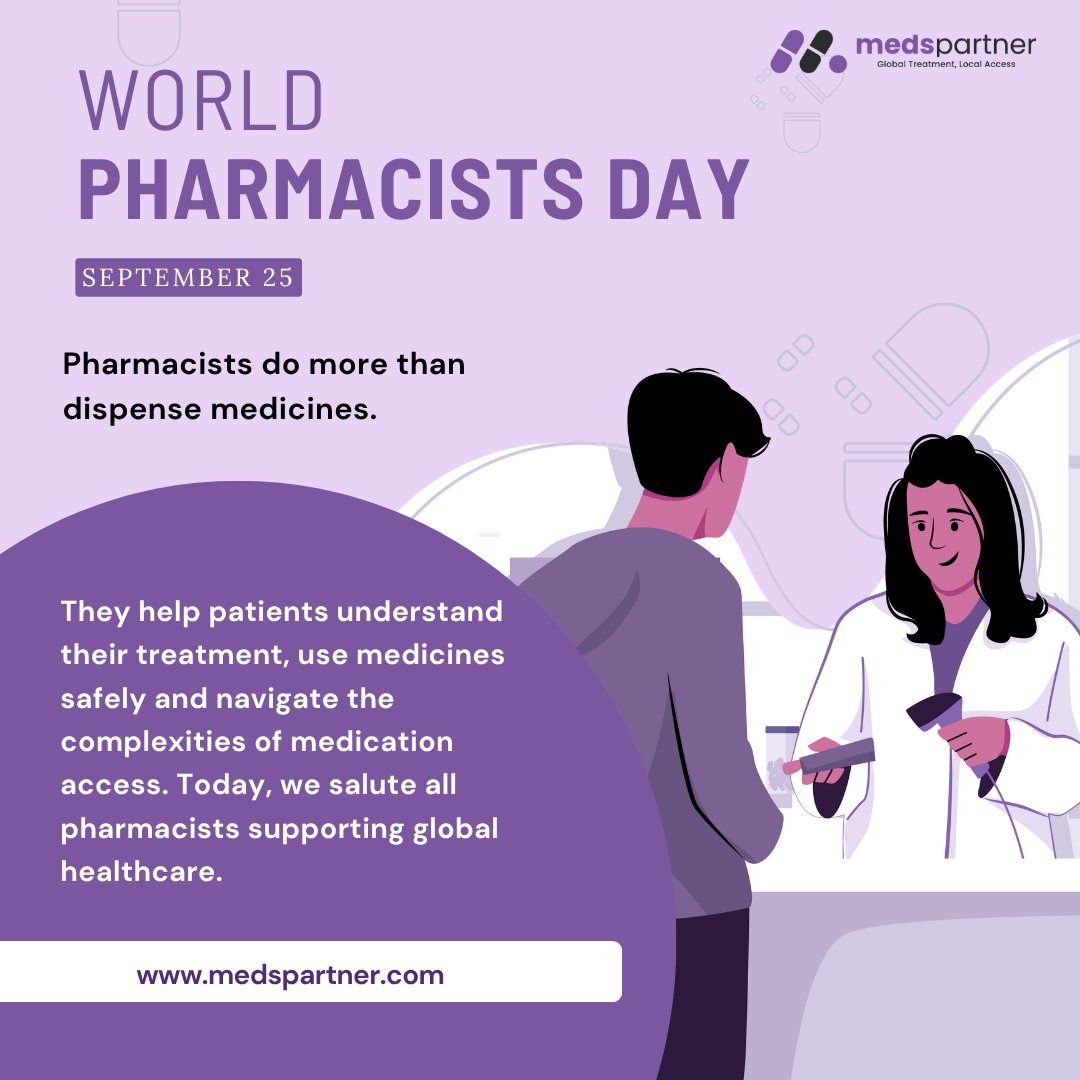 medspartner's tweet photo. Celebrating the pharmacists who make healthcare more accessible, one patient at a time.
Beyond dispensing medicines, pharmacists empower patients with knowledge, guidance &amp; compassionate care.
We’re proud to support their mission.
#WorldPharmacistsDay https://t.co/cWvLB4dBN4