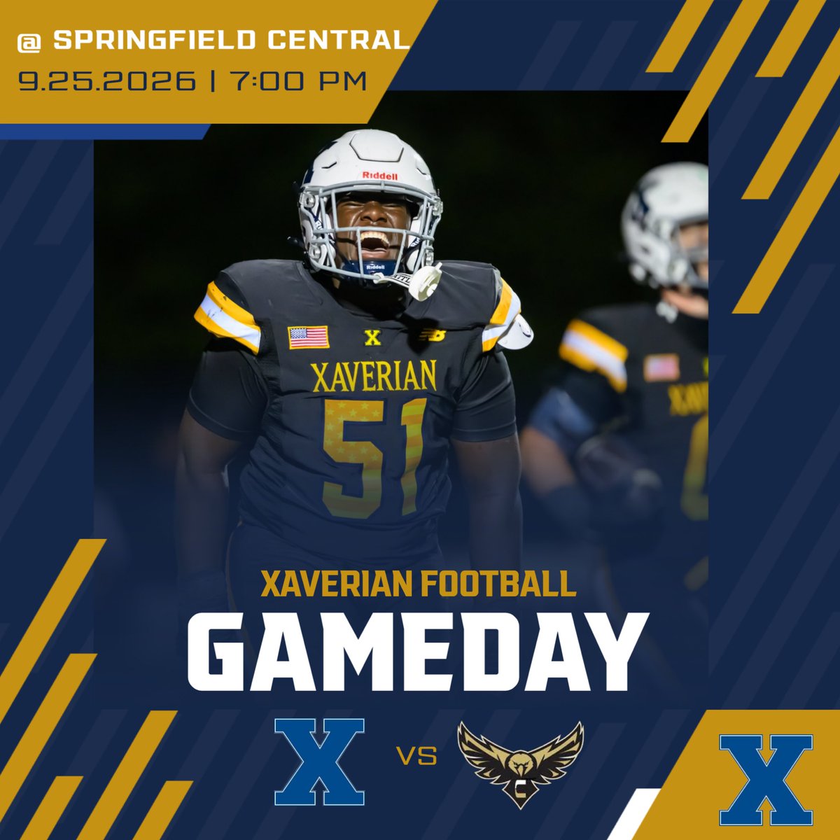 XBHS_Football's tweet photo. GAME DAY!!    

🆚 Springfield Central High School

⏲️7:00PM  

📍Springfield Central HS

#Team61 https://t.co/gHy85ydxl4