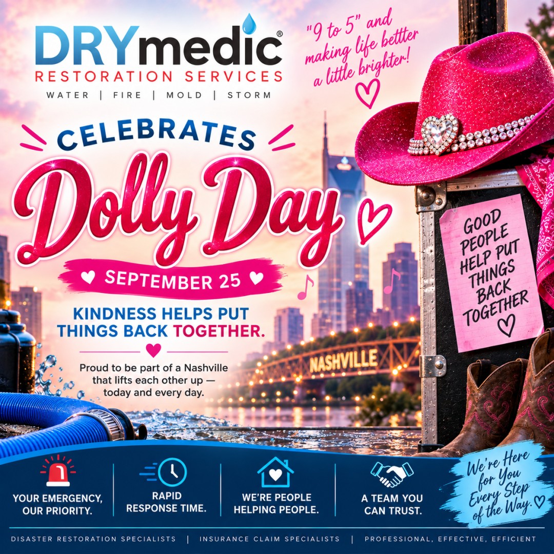 DRYmedic_'s tweet photo. Good people help put things back together. 💗🤠

This Dolly Day, DRYmedic of Franklin is celebrating kindness, helping hands, and a community that shows up when it matters most.

Happy Dolly Day, Middle Tennessee! 🎶

#DollyDay #DRYmedic https://t.co/YJX7fdHrUs