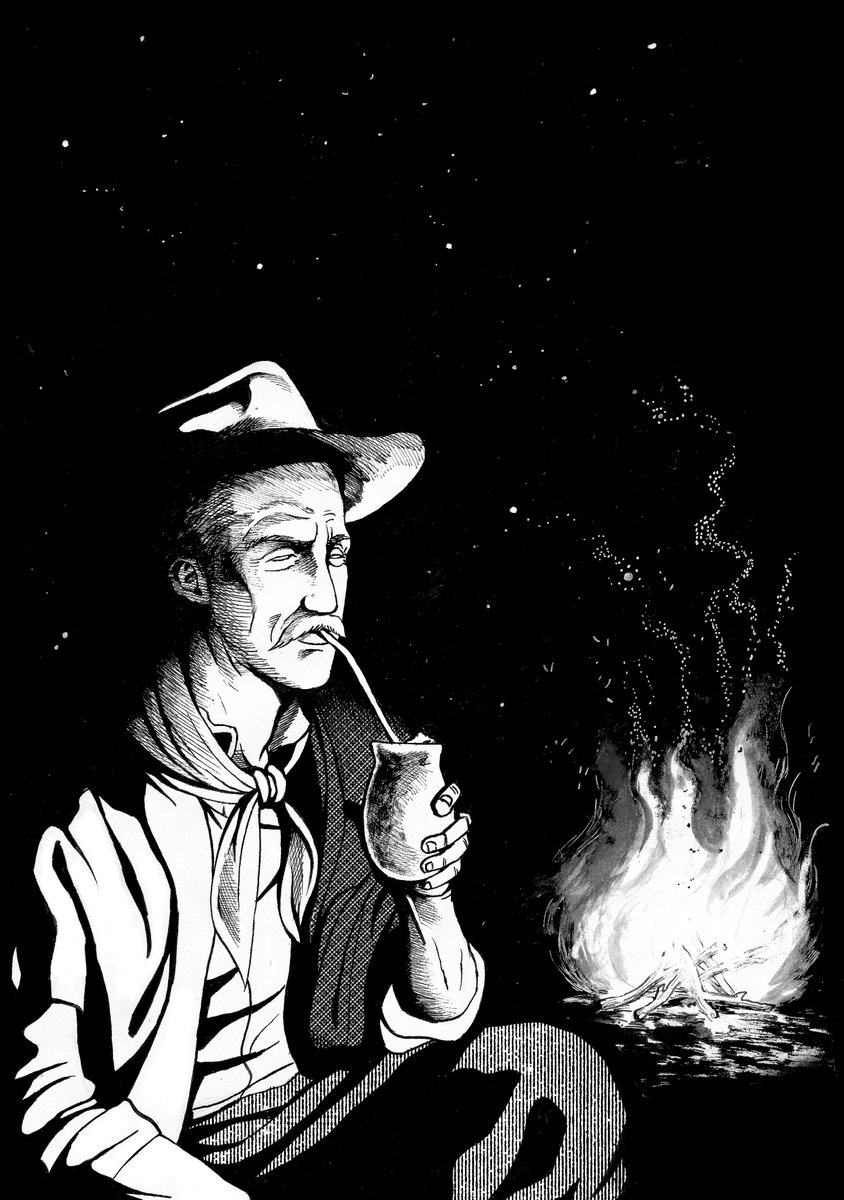 Francomangaka's tweet photo. tinta china, clip studio paint  y🧉

#dibujos #argentina #mate #gaucho #artmootsㅤ #ArtStation https://t.co/992GaSlovf