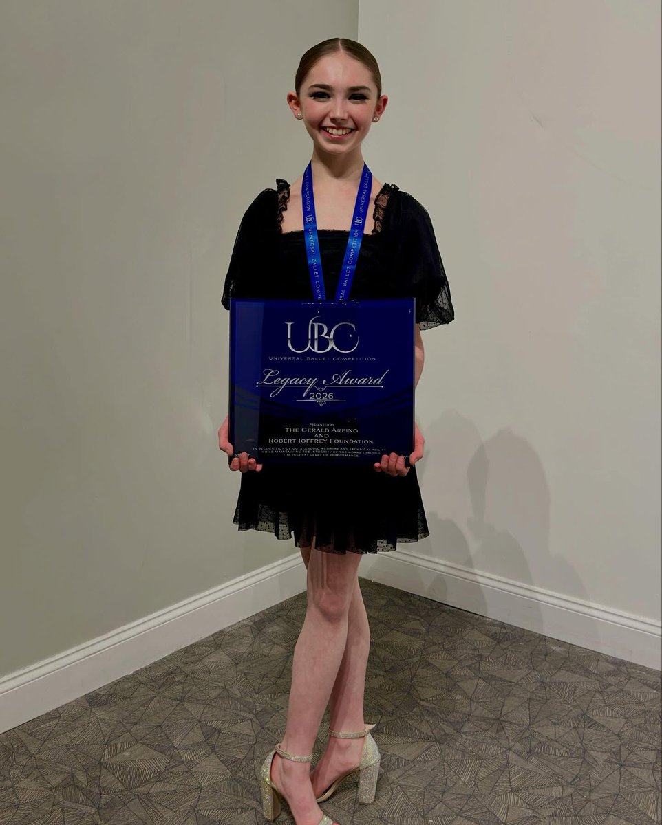 WinfredShati's tweet photo. Congratulations to Ballet RI Pre-Professional dancer Karli Wilkinson! She earned 1st place in Classical and Contemporary, plus the Legacy Award for exceptional artistry and technique. We’re so proud of your hard work and dedication! https://t.co/6PHUtVw6LP