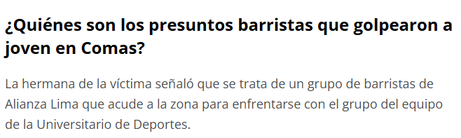 Karosten1's tweet photo. @Latina_Noticias Esos no son hinchas, son delincuentes pero porque no colocan que esos delincuentes fueron barristas de Alianza Lima?

Pero si hubieran sido de Universitario lo colocan sin pudor https://t.co/C0L4Wz4VXS