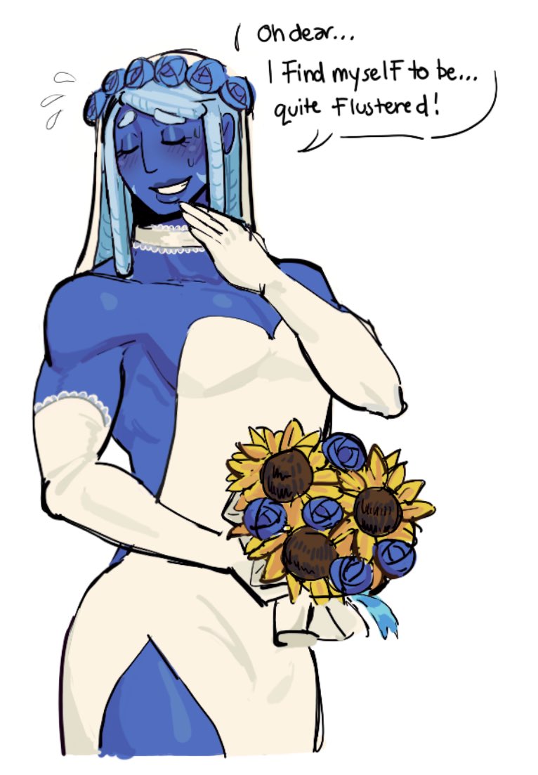 TommyAlaMode's tweet photo. Is there anyone else who fucking LOVES the idea of Blue in a wedding dress for some reason? No? Just me? Ok

#deltarune https://t.co/7waADLjIS3