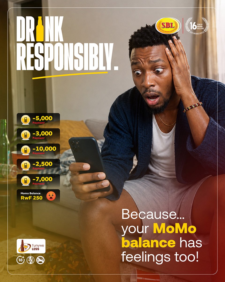 SkolRwanda's tweet photo. That moment when you check your MoMo history after a night out and start asking:
“Wait… I paid for what?” 😭
The best nights shouldn't come with financial investigations. Enjoy the moment, but keep tomorrow-you happy. 
#DrinkResponsibly https://t.co/qJu4MjblC7