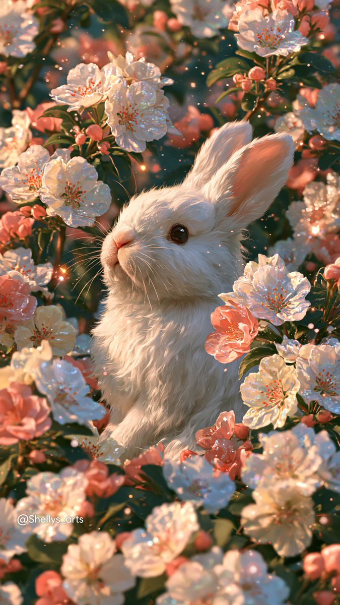 shellys_arts's tweet photo. Spring’s Little Wonders 🌸✨

A little world of fluffy friends, blooming flowers, and magical spring moments. 🥹💗

✨ Wallpapers &amp; prints available on my Ko-fi - link in bio. 
✨ Follow @shellys_arts for more magic.

#aiart #animeart #cuteanimals #springmagic #dreamyaesthetic https://t.co/SYhyl11FgC