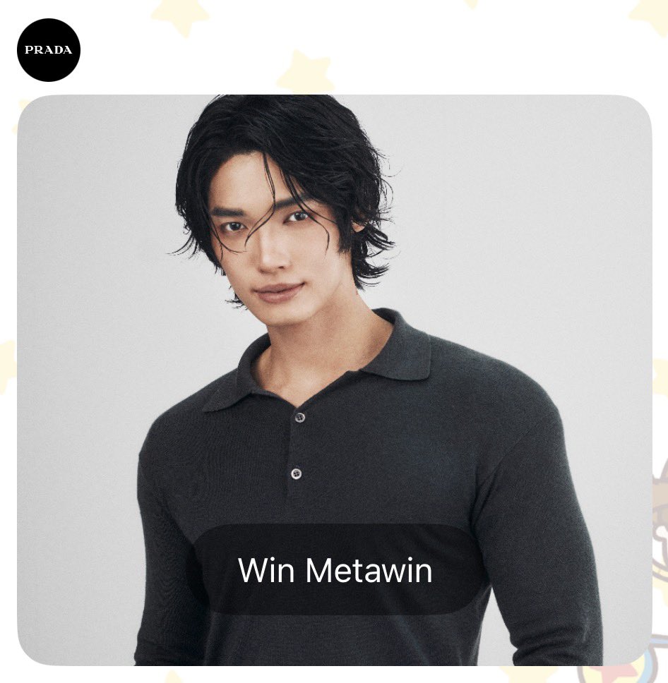 WinmetawinO's tweet photo. Prada Ambassador Win Metawin ✨

WIN DEFINES PRADA SS27

#PRADASS27xWIN 
#PRADASS27
#PRADA @Prada
#winmetawin @winmetawin https://t.co/HHeFYLNYzp