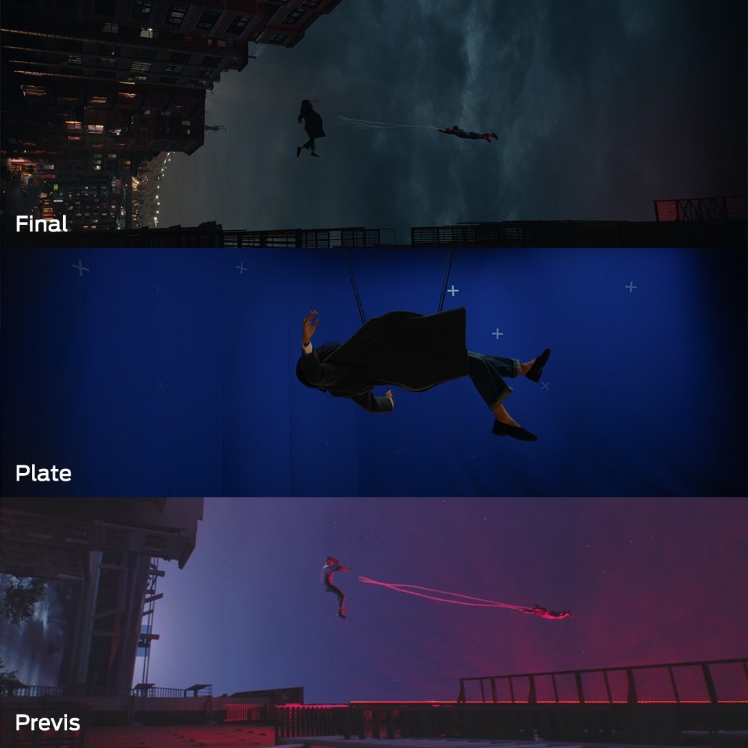 vigilanthwip's tweet photo. framestore studio released a behind the scenes look at the VFX before and after for spider-man: brand new day (2026) https://t.co/4GApNdaY4c
