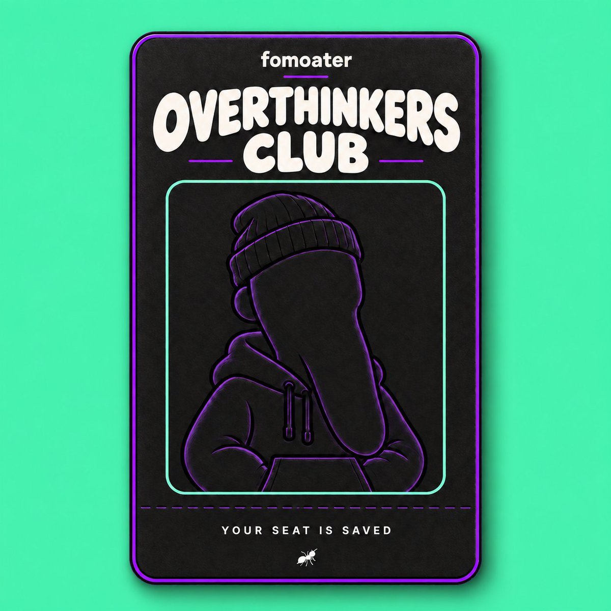 fomoater's tweet photo. Fomo overthinkers, it’s your turn. 👀

2,000 Passes.
5 theses. 1 winner.

each Pass secures one free Fomoater NFT.

we’re live → https://t.co/tDDIdFwVSi 🐜