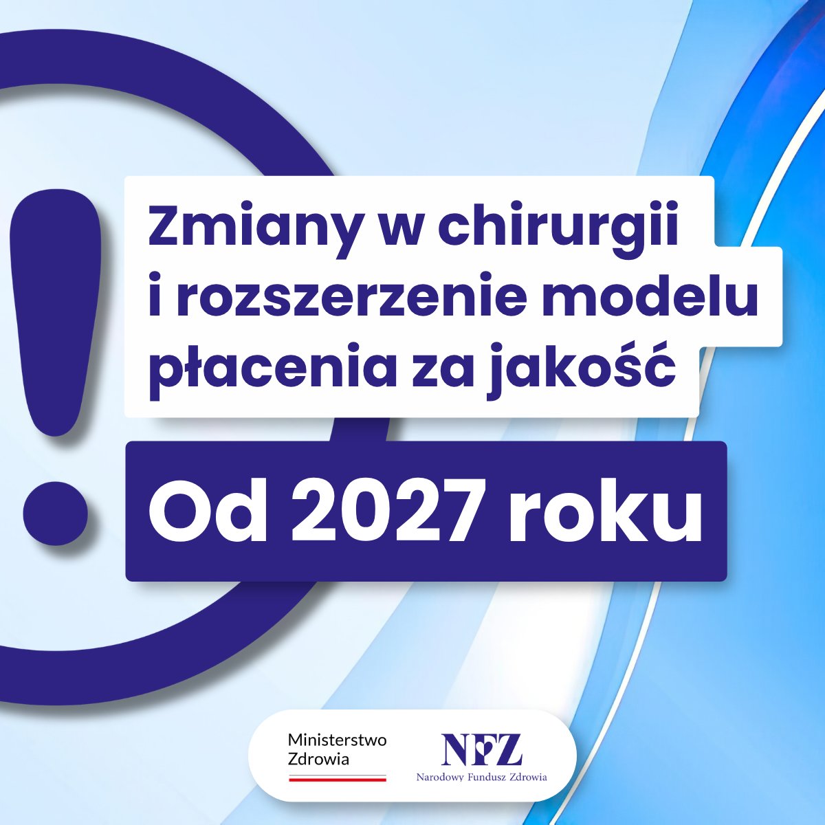 NFZ_GOV_PL's tweet photo. 🆕 Specjalistyczne zabiegi w specjalistycznych oddziałach i rozszerzenie modelu płacenia za jakość. 

🗓️ Te zmiany wejdą w życie od 2027 r.
📈 Wcześniej, bo od października 2026 r., #NFZ zwiększy finansowanie jednoczasowego leczenia obustronnej przepukliny pachwinowej. Wycena wzrośnie o 40%.

ℹ️ O szczegółach piszemy w komunikacie ⤵️
https://t.co/X8aGoQWa8c