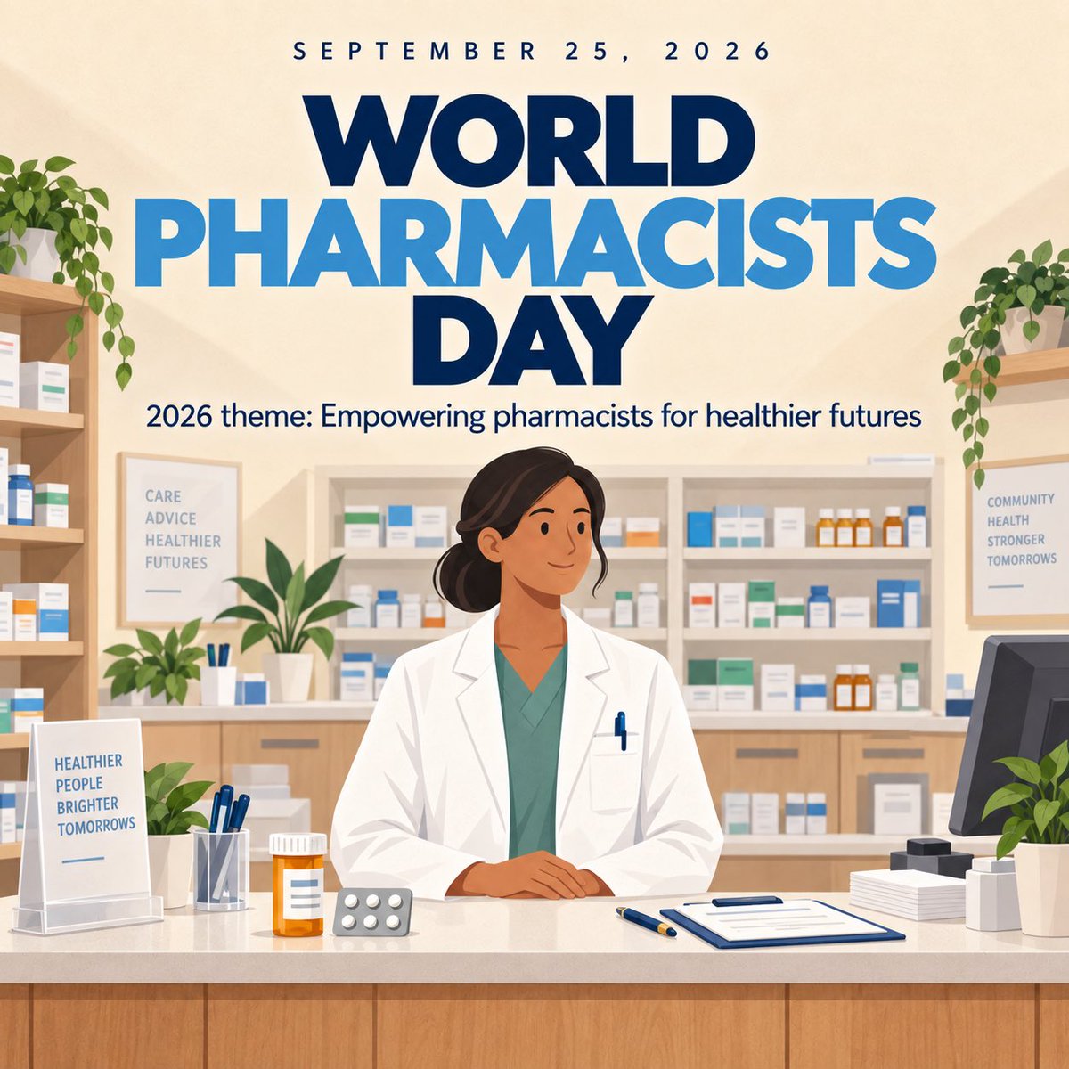 Ethical_Factor's tweet photo. “Empowering pharmacists for healthier futures.”
This year’s World Pharmacists Day theme is a simple one, but an important one.

Pharmacists are often one of the most accessible parts of the healthcare system. https://t.co/hTlKZqBIge