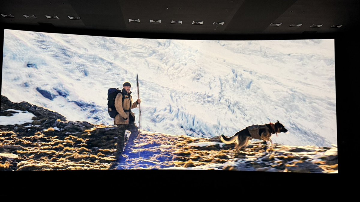 ShyamkrishnanB's tweet photo. #HeartOfTheBeast This has to be the most beautiful movie I’ve seen this year. It’s like a balm for the soul.
Once again, let me start with genuine praise for how this movie is proper demo material for a #DolbyCinema screen. Completely shot outdoors, the visuals are absolutely stunning. Each frame is beautiful, thanks to #MauroFiore s cinematography and the #DolbyVision grading is also phenomenal.
The same goes for the #DolbyAtmos experience. The sounds of nature - from the slight rustling of leaves to loud thunder and heavy rain; make brilliant use of the height channels, taking you into an almost meditative, relaxed state.
The movie follows a former Special Forces soldier and his combat dog, who get stranded in the deep Alaskan wilderness and have to find a way out.
The storyline might be simple, but the emotions and adventures that unfold make this such a heart-touching experience. Odin, the dog, is the heart of this movie, with his innocence and pure love for his human partner.
#BradPitt delivers a fine performance, capturing his character’s deep bond with the canine, his extreme military survival skills, and, equally importantly, his vulnerabilities.
#DavidAyer has created a visual poetry that stirs the soul. Add to that the soothing musical score by #JaredMichaelFry , and you have a movie that is genuinely worth experiencing on the best screen you can find.
@DavidAyerMovies @jaredfry @amb_cinemas @DolbyIn @DolbyCinema @Dolby @ParamountPics