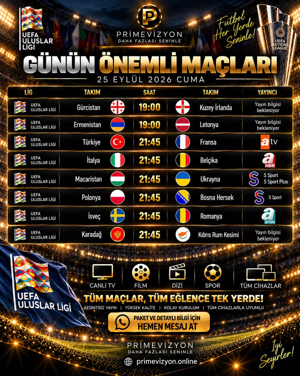 Prime_Vizyon's tweet photo. Milli maç heyecanı PrimeVizyon’da! 🇹🇷

Günün önemli karşılaşmalarını kesintisiz takip et.
TV • Telefon • Tablet • Bilgisayar

🌐 https://t.co/w0UU1Yj3NO⁠

Paketler ve detaylı bilgi için hemen iletişime geç.

#BizimÇocuklar 🇹🇷 #MilliTakım #TURFRA #ıptv https://t.co/PhlzLfox6f