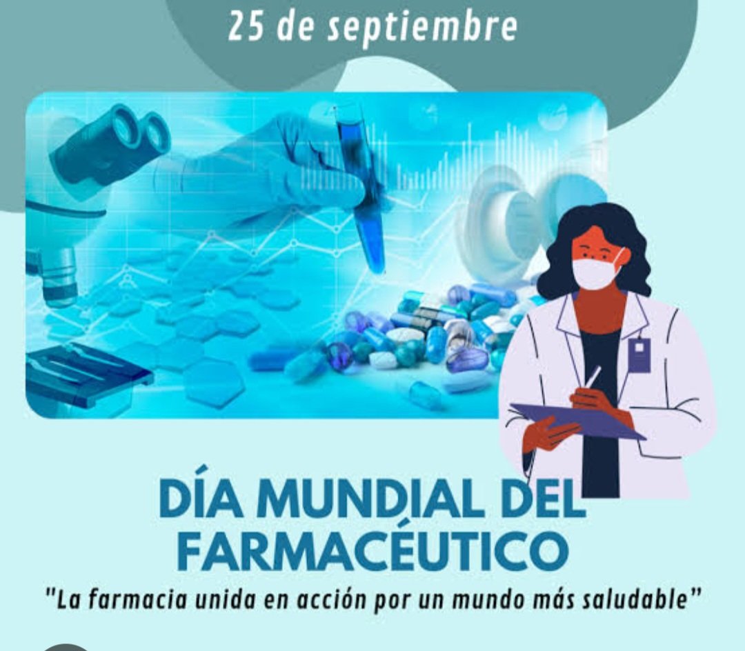 AneYanet's tweet photo. 25 de septiembre se conmemora el Día Mundial del Farmacéutico, una jornada dedicada a reconocer la contribución de los profesionales de la farmacia a la prevención de enfermedades, el acceso a los medicamentos y la atención sanitaria.
#CubaPorLaVida https://t.co/M6lZ4VuMYN