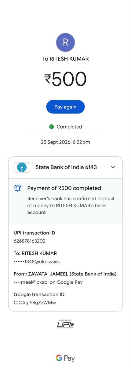 Dstny_Boy's tweet photo. @NPCI_NPCI this amount not credited in my bank account @UPI_NPCI https://t.co/BVDPaXKkaA