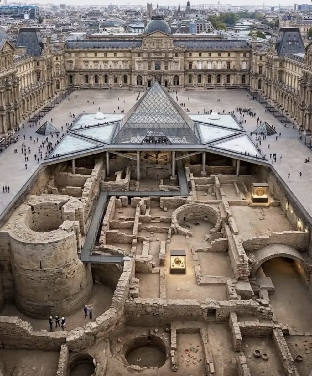 CultureExploreX's tweet photo. Before the Louvre guarded the world’s art, it guarded Paris.
Beneath today’s museum survive the foundations of the fortress built by Philippe Auguste around 1190. https://t.co/VhGFGk1pFH